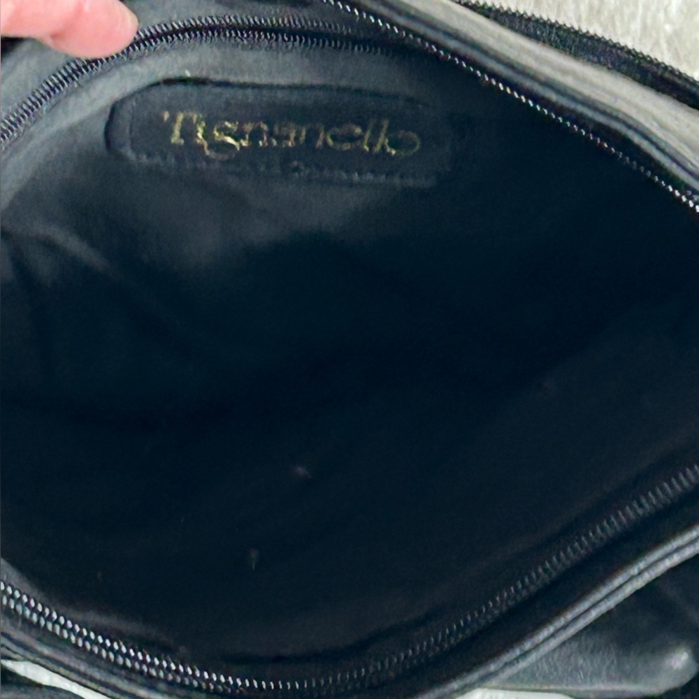 Tignanello Black Crossbody Leather Bag with Tassel Charm - Picture 10 of 12